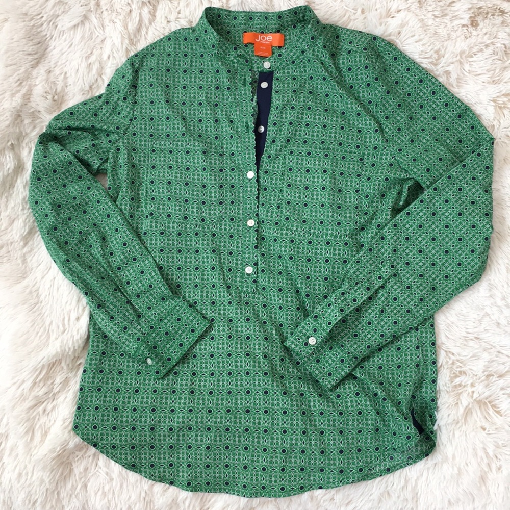 Joe Fresh Green and Navy Blouse